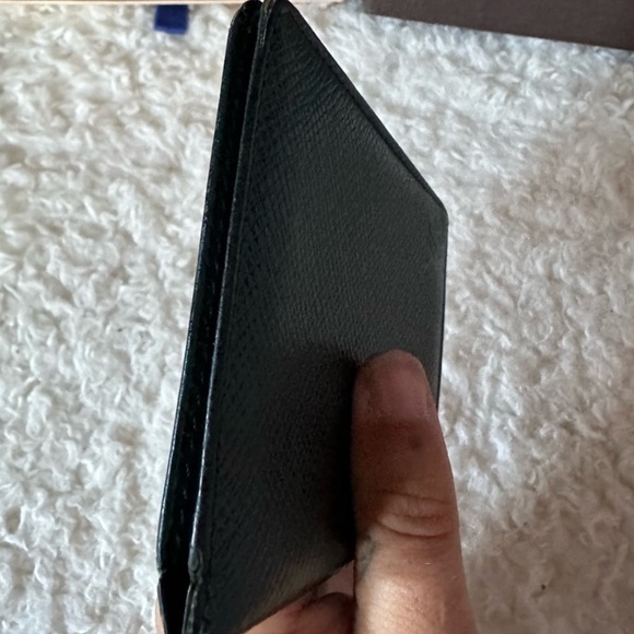 Authentic LV Louis Vuitton Green Taiga Leather ID Card Holder Organizer Wallet - Picture 10 of 16
